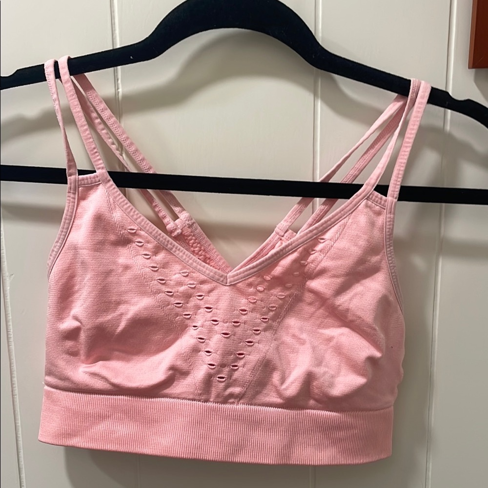 Pink Victoria Secret Sports Bra with Criss-Cross Back